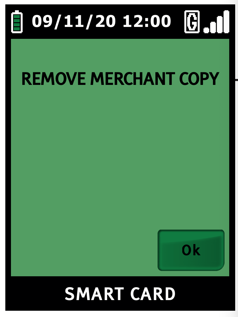 prompt to remove merchant copy receipt 