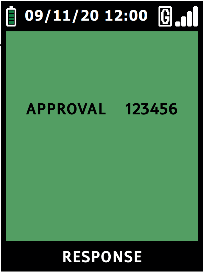 once contactless sale is complete the approval code will be displayed on the terminal screen