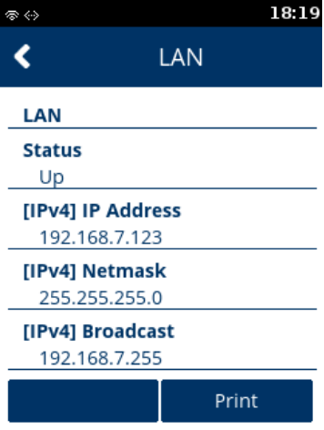 lan menu screen verifone terminal