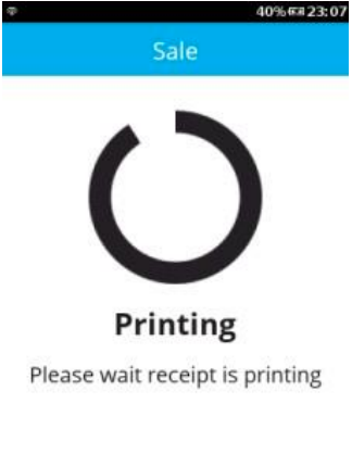 terminal is printing merchant copy receipt, please wait