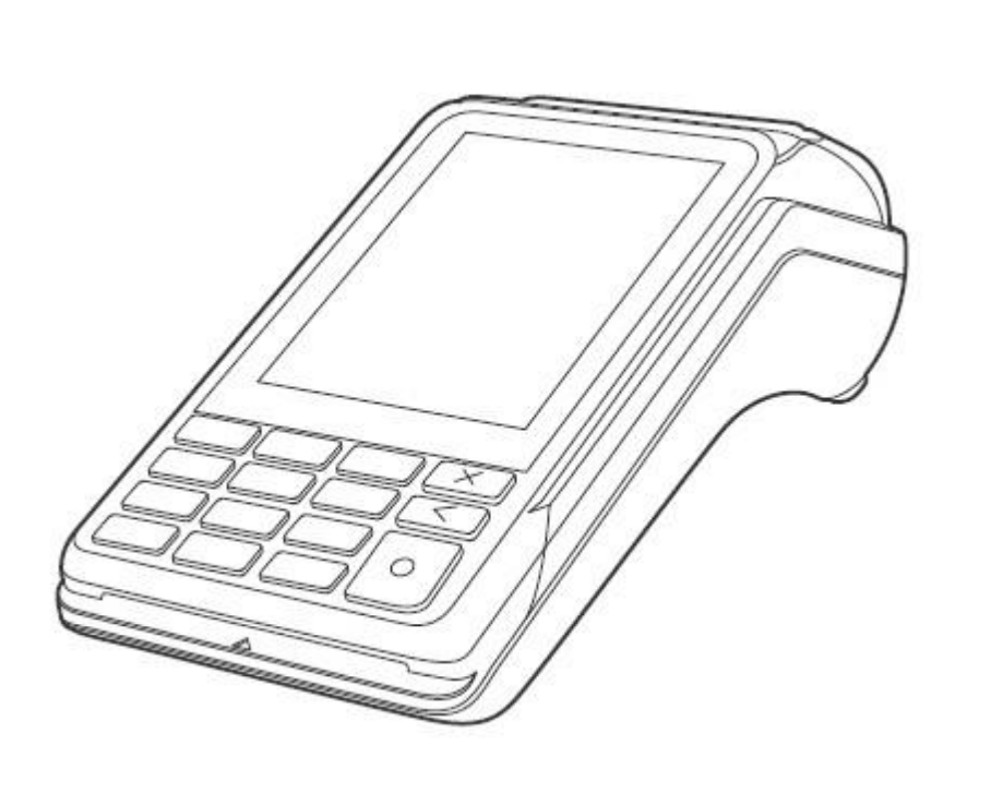 line drawing of verifone v240m terminal