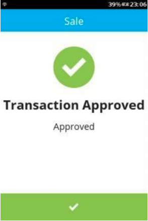 transaction is approved shown by large tick