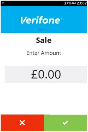 enter sale amount on verifone v240m screen to get started for customer not present sale