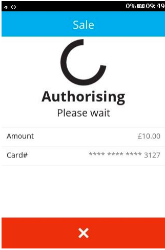 when the acquirer is authorising the payment the instruction will appear on the screen with the card number and amount to complete v240m customer not present sale