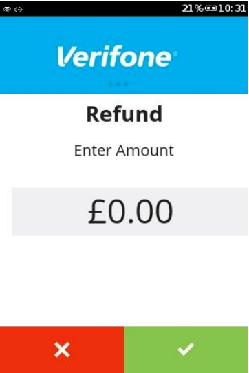 enter refund amount and press enter 