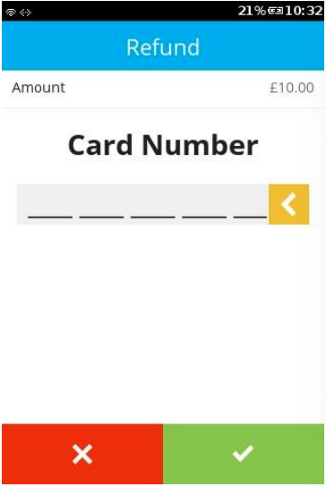 enter customers long card number 