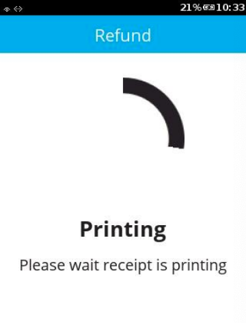 the terminal will print the merchant receipt