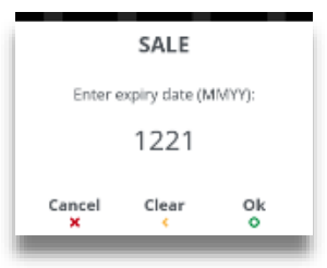 enter expiry date of the customer card for customer not present 