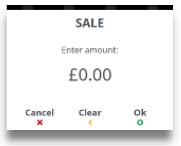 enter the sale amount into the terminal 