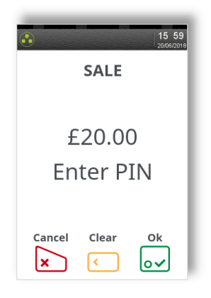 customer should enter their pin to complete sale